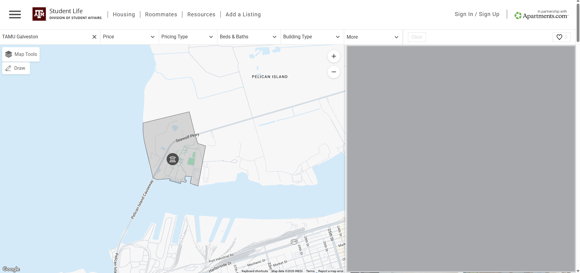 view of aggiesearch website