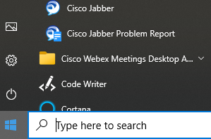 Cisco Jabber Start Menu