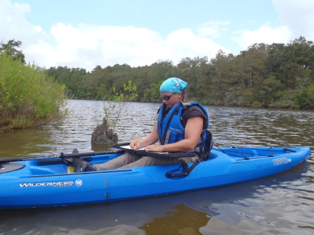 Rachel kayaking